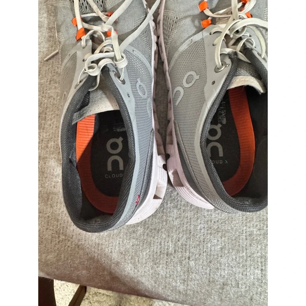 On Cloud X Running Shoes Womens 8.5 Gray Pink Lightweight Training Sneakers